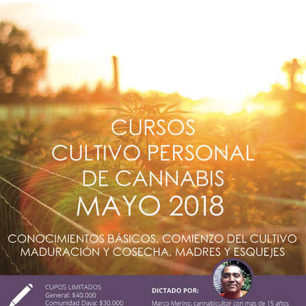  Cursos de Cultivo Personal de Cannabis mayo 2018