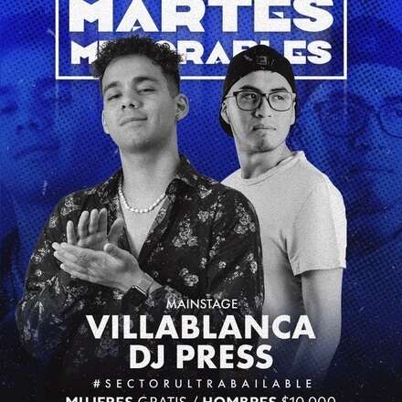 MARTES MEMORABLES 23-07 / CLUB ONE / PISTA DE BAILE / DJ VILLABLANCA & DJ PRESS / LISTA EMBAJADORES / ACCESO + 19 