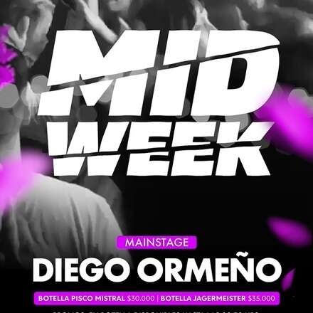 MIERCOLES MIDWEEK 06-11 / CLUB ONE / ROOFTOP - DJ DIEGO ORMEÑO + FRIENDS / ACCESO GRATIS Y DESCUENTO / +19