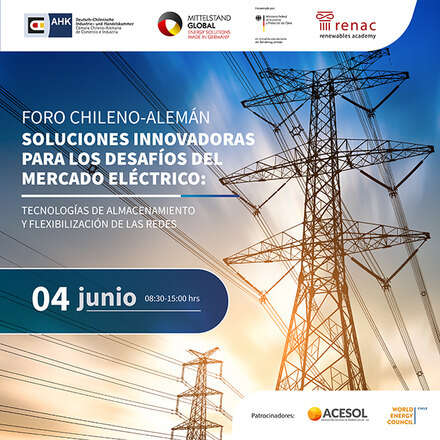 Foro Chileno - Alemán | Innovaciones para los Desafíos del Mercado Eléctrico: Almacenamiento y Flexibilización de las Redes