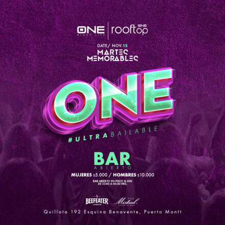 MARTES 15/11 / CLUB ONE NIGHTLIFE / MARTES MEMORABLES / SECTOR ULTRABAILABLE JORGE MIRANDA / LISTA DCTO EMBAJADORES 