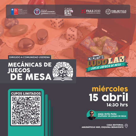 Taller LUDOLAB: Mecánicas de Juegos de Mesa - 15 abr 2026