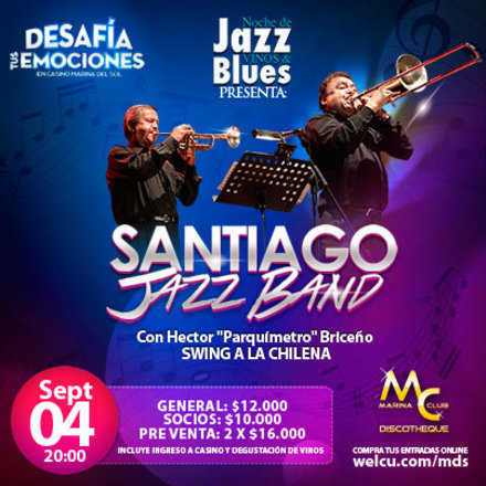 Noche de Jazz Vinos & Blues con Santiago Jazz Band