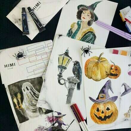 Taller Halloween: acuarela y técnicas mixtas junto a Javiera Gutiérrez
