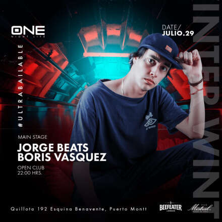 SÁBADO 29/07/ CLUB ONE NIGHTLIFE / DOS PISTAS DE BAILE / SECTOR DE BAILE JORGE BEATS + BORIS VASQUEZ / AZOTEA ELECTRÓNICA SEASIDE SPECIAL GUEST (STGO) / LISTA DCTO EMBAJADORES/ HOMBRES + 24 / MUJERES + 21 