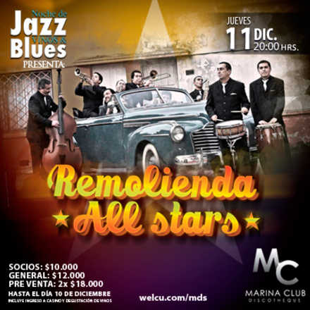 Noche de Jazz Vinos & Blues con La Remolienda All Stars