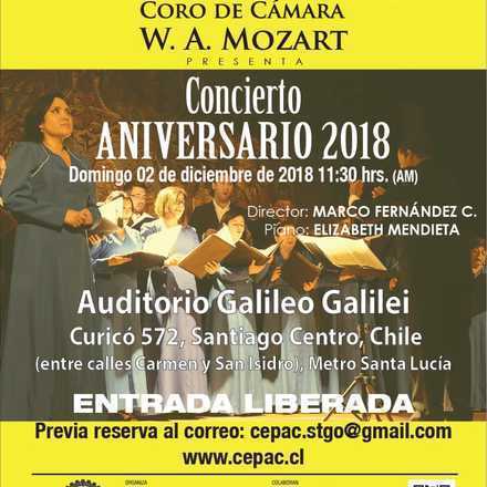 Concierto Aniversario 2018. Coro de Cámara W. A. Mozart