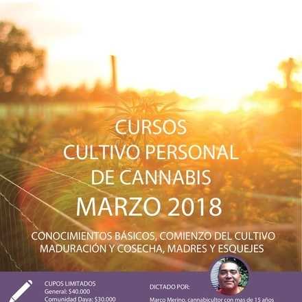  Cursos de Cultivo Personal de Cannabis marzo 2018