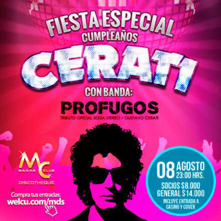 Fiesta Felíz Cumpleaños Cerati con Prófugos