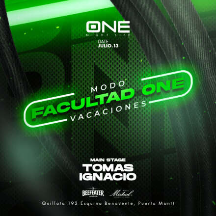 JUEVES 13/07 / FACULTAD ONE / DOS PISTAS DE BAILE / PISTA DE BAILE DJ TOMAS IGNACIO / AZOTEA ELECTRÓNICA DRAMACAT - WARM UP : ANGELO FGR  / LISTA DCTO EMBAJADORES / HOMBRES + 22 / MUJERES + 20 / GRUPO 2 