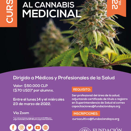 Curso Introductorio al Cannabis Medicinal dirigido a Médicos y Profesionales de la Salud - marzo 2022