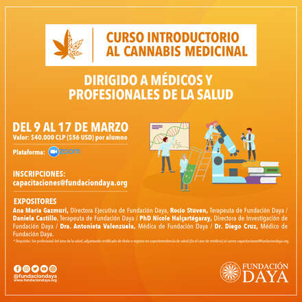 Curso Introductorio al Cannabis Medicinal dirigido a Médicos y Profesionales de la Salud marzo 2021