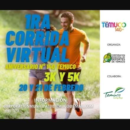 Corrida Virtual Aniversario Nº 140 ciudad de Temuco