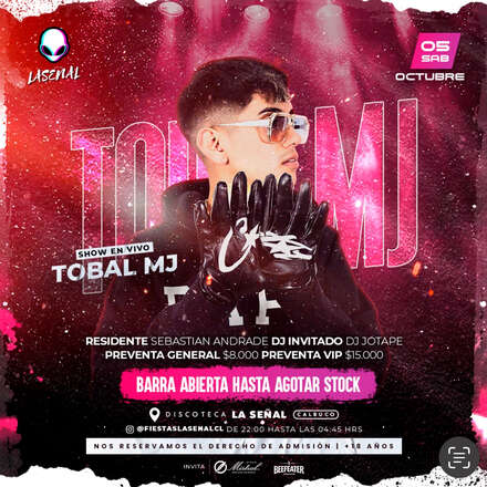 TOBAL MJ EN VIVO SHOW + FIESTA 