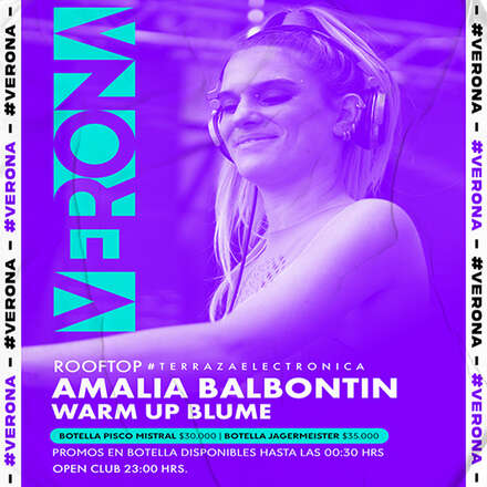 SABADO 03/02 - DOS PISTAS DE BAILE / SECTOR DE BAILE - DJ BORIS VASQUEZ / AZOTEA ELECTRONICA - INVITADA ESPECIAL - AMALIA BALBONTIN, WARM UP: BLUME / LISTA DCTO EMBAJADORES / HOMBRES + 23 - MUJERES +21 