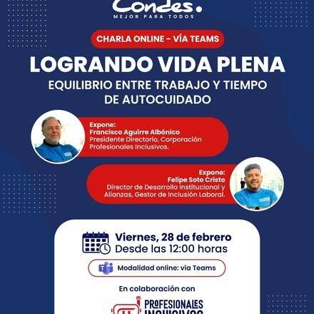 Workshop: "Logrando Vida Plena: equilibrio entre trabajo y tiempo de autocuidado"