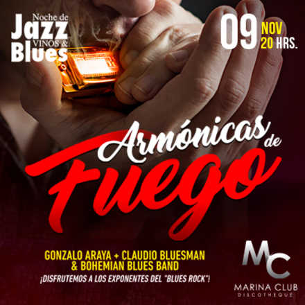 8° Noche de jazz Vinos & Blues Armónicas de Fuego