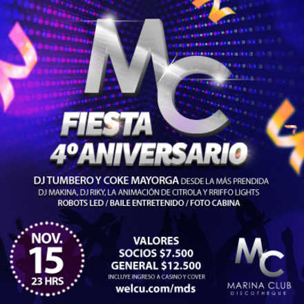 Fiesta 4° Aniversario MC Discotheque