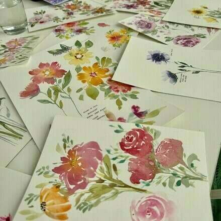 MERCADO PRIMAVERA: Flores sueltas con acuarela junto a Fer Jadue 