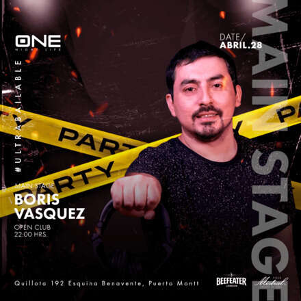 VIERNES 28/04 / CLUB ONE NIGHTLIFE / DOS PISTAS DE BAILE / MAIN STAGE / DJ BORIS VASQUEZ / TERRAZA ELECTRONICA / ALEX FERRISON / LISTA DCTO EMBAJADORES / HOMBRES + 23 / MUJERES + 21 