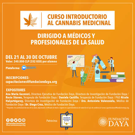 Curso Introductorio al Cannabis Medicinal dirigido a Médicos y Profesionales de la Salud, octubre 2020