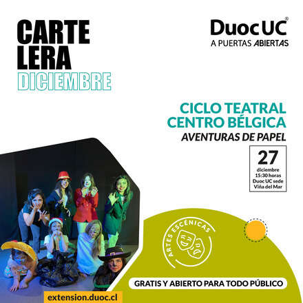Ciclo Teatral Centro Bélgica - Obra Aventuras de Papel - TE
