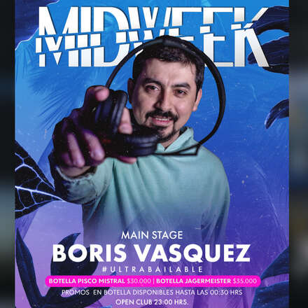 MIÉRCOLES MIDWEEK 07-02 / CLUB ONE / ROOFTOP / BORIS VASQUEZ / CODIGOS INGRESO Y DESCUENTO + 19