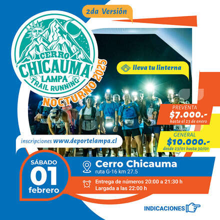 Cerro Chicauma Lampa Trail Running Nocturno 2025