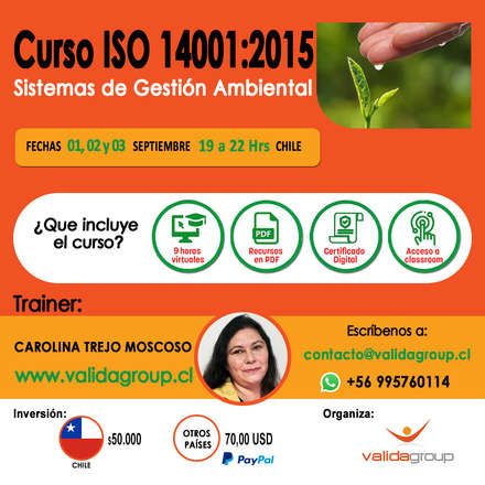 Curso ISO 14001:2015/Sistemas de Gestión Ambiental