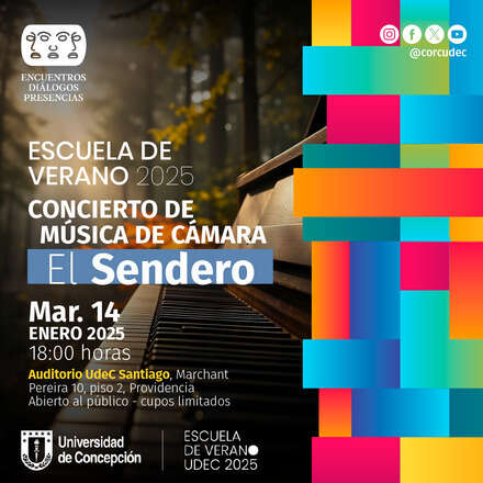 Escuela de Verano UdeC 2025 presenta en Santiago: Concierto de Cámara “El Sendero”