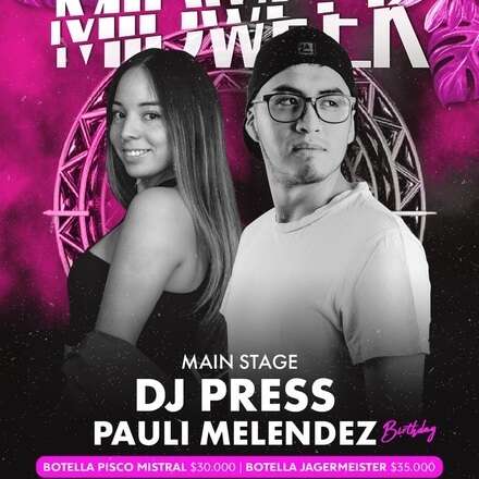 MIDWEEK [PRE FERIADO] / MIÉRCOLES 19-06 / DOS PISTAS DE BAILE / ULTRABAILABLE / DJ PRESS & PAULI MELÉNDEZ [BDAY] / TERRAZA ELECTRÓNICA / SEBA ARRIAGADA & MARIANO LAFFABRICK / HOMBRES + 23 / MUJERES + 21 (LISTA DCTO) 