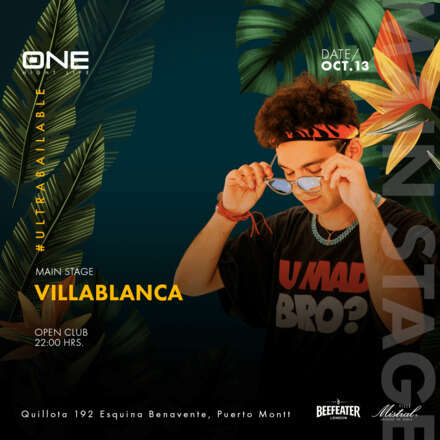 VIERNES 13/10 / CLUB ONE NIGHTLIFE / DOS PISTAS DE BAILE / SECTOR DE BAILE DJ VILLABLANCA / AZOTEA DE BAILE SEBA ARRIAGADA / LISTA DCTO EMBAJADORES / HOMBRES + 23 / MUJERES + 21 