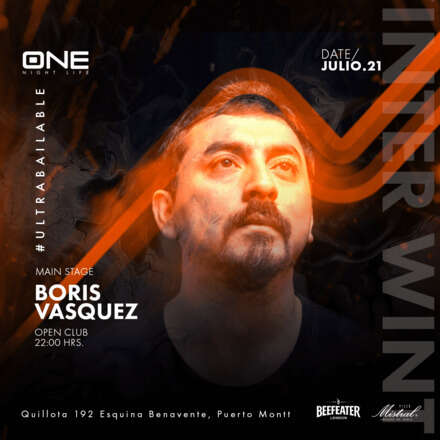  VIERNES 21/07 / CLUB ONE NIGHTLIFE / DOS PISTAS DE BAILE / PISTA DE BAILE DJ BORIS VASQUEZ / AZOTEA ELECTRÓNICA JORGE CARY (EXTENDED SET)  / LISTA DCTO EMBAJADORES / HOMBRES + 23 / MUJERES + 21 