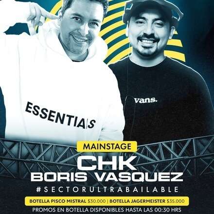 SABADO 10-08 / CLUB ONE - DOS PISTAS DE BAILE / ULTRABAILABLE - CHK DJ & DJ BORIS VASQUEZ / TERRAZA ELECTRONICA - NICO DE LA FUENTE EXTENDED SET / LISTA DCTO EMBAJADORES / HOMBRES + 23 / MUJERES +21 