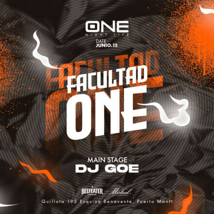 JUEVES UNIVERSITARIO / DOS PISTAS DE BAILE / CLUB ONE NIGHTLIFE / PISTA PRINCIPAL DJ GOE / AZOTEA ELECTRONICA ALEX FERRISON / LISTA DCTO EMBAJADORES / HOMBRES + 21 / MUJERES + 19