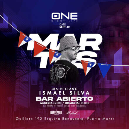    MARTES MEMORABLES / DJ ISMAEL SILVA / LISTA DCTO EMBAJADORES / HOMBRES + 20 / MUJERES + 18  