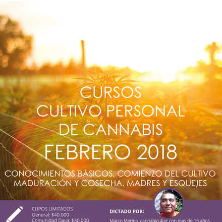  Cursos de Cultivo Personal de Cannabis febrero 2018