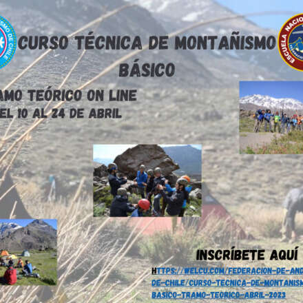 Curso Técnica de Montañismo Básico Tramo teórico  abril 2023